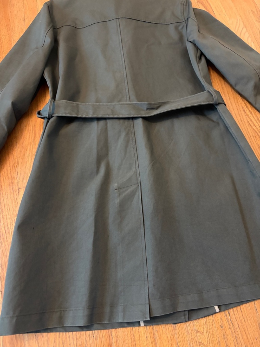 Old Navy Olive Green Lightweight Trench Coat with Tie Waist - Picture 5 of 5